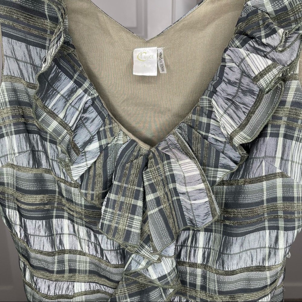 C. Luce Plaid Ruffle Dress - Picture 4 of 9